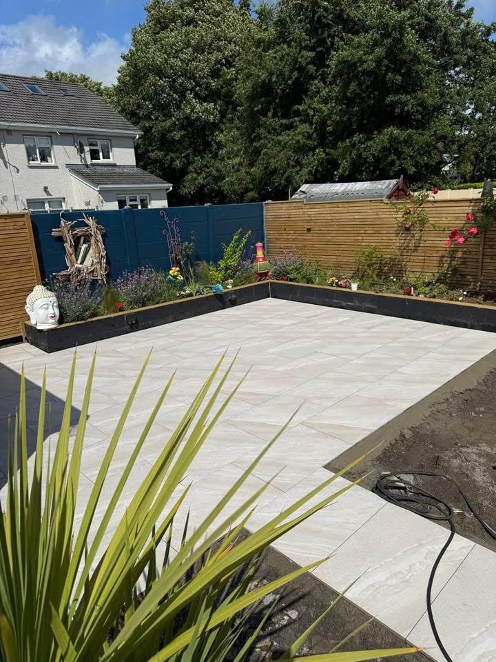 Completed patio landscaping project